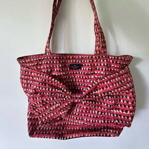 Kate Spade Stylish Red Patterned Tote Bag. Used.